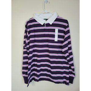 Women's Wild Fable Purple Rugby Long Sleeve Shirt Size Medium